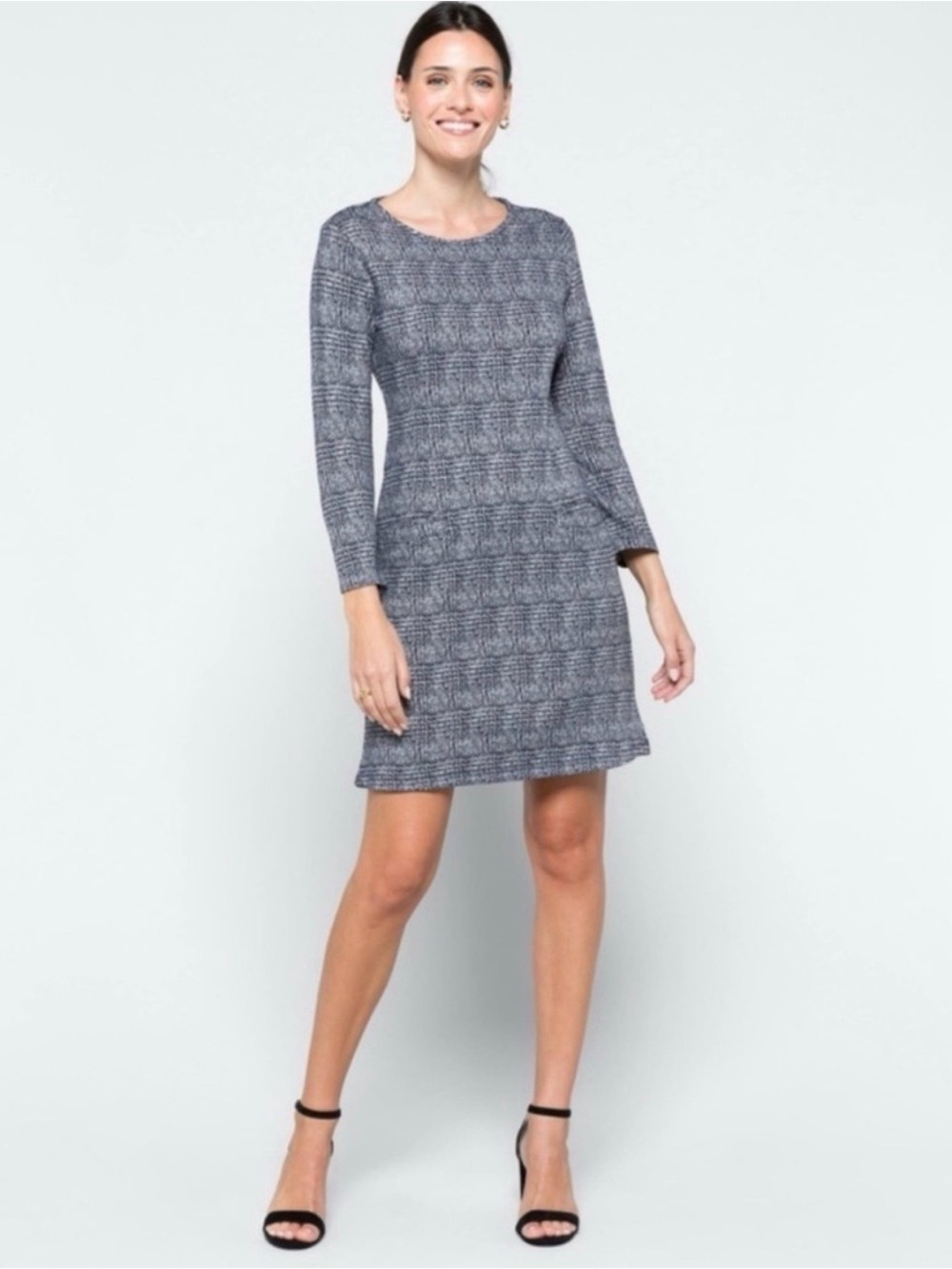 41 Hawthorn Aniya Jacquard Knit Dress - Navy & White